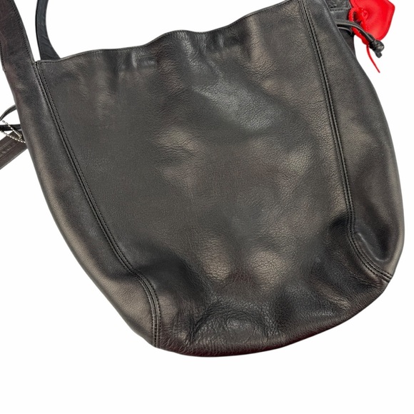 Coach RARE Vintage Lexington Drawstring Black Leather Bucket Bag Made In Italy - Picture 2 of 14